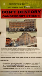 Flyer distributed by the Greenwich Village Society for Historic Preservation opposing the development