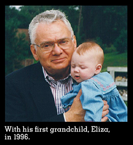 Thomas Buergenthal with his first grandchild, in 1996