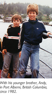 Trevor Morrison as a child, with his younger brother
