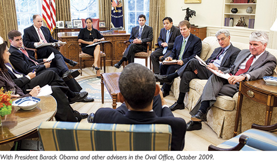 With President Barack Obama in the Oval Office, 2009