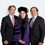Brittany Melone with her father and brother, Thomas Melone LLM ’89 and Michael Melone ’02